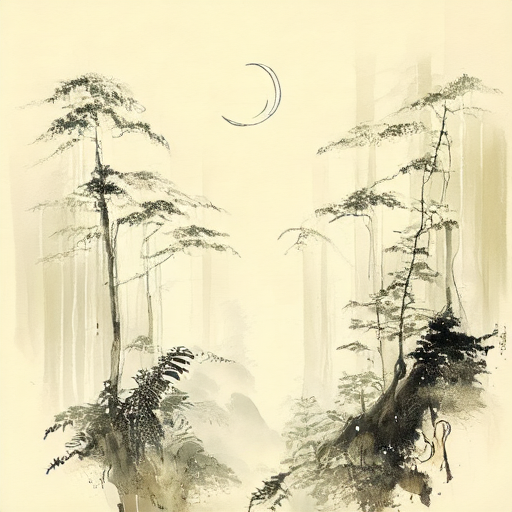 Misty Ink Mountain Forest